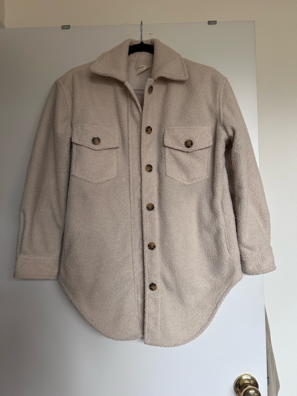 Jackson Rowe Cream Sherpa Shacket